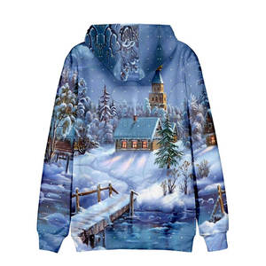 Venta al por mayor OEM hombres sudaderas con capucha de Navidad personalizado polar con cremallera diseño transpirable sudaderas con capucha gruesas con patrón sólido bajo MOQ - Product Image 2