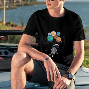 T-shirt graphique uni personnalisé 100% coton tricoté coupe classique pour homme Mode streetwear d'été Respirant Écologique - Product Image 6