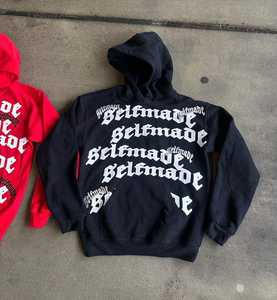 Nouveauté Sweat-shirt à capuche rouge personnalisé avec impression graphique streetwear, broderie numérique audacieuse - Product Image 3