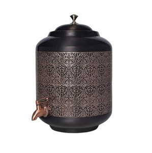 Dispensador de Agua de Cobre Antiguo, Tanque de Almacenamiento de Agua 100% Cobre Puro con Grifo, Recipiente de Agua Ayurvédico Tradicional para Cocina - Product Image 1