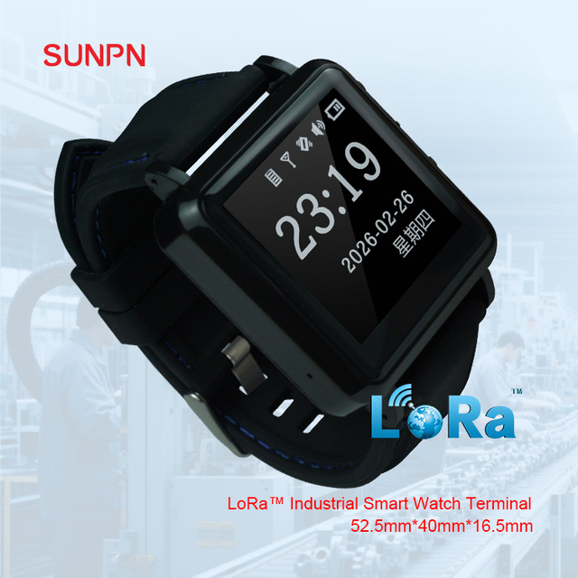 SUNPN LoRa Industrial Smartwatch, IP53 Waterproof Wireless Calling Receiver Terminal for Smart Factory Alert Management