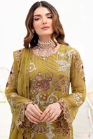 Costumes de soirée Shalwar kameez pour femmes en mousseline de très haute qualité avec une robe respirante brodée très fine