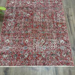 พรมตุรกีขนาด 4.1x7.9 ฟุต พรมวินเทจ พรมลายจุดสีแดงทำจากขนสัตว์ - Product Image 2