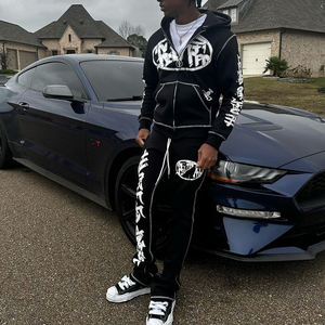 Ensemble de survêtement pour homme en molleton d'hiver respirant avec poche cargo, survêtement de jogging personnalisé, pantalon empilé pour homme, ensembles 2 pièces - Product Image 3