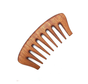 Grande peigne à dents larges en bois de séquoia, écologique, fait à la main, pour cheveux bouclés, démêlant naturel, cheveux mouillés/séchés, design Feng Shui pour femmes - Product Image 1