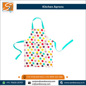 New Arrival Luxury Solid Pattern 100% Cotton Fabric Kitchen <b>Aprons</b>/ Knee Length Cross-back <b>Aprons</b> Wholesale in India - Product Image 5