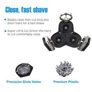Cabezal de Repuesto Triple para Afeitadora Eléctrica, Compatible con Afeitadoras Eléctricas USB, Uso en Seco/Húmedo para Cara y Cuerpo, Lavable - Product Image 3