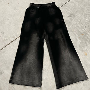 Pantalones Unisex Personalizados, Holgados, de Pierna Ancha, Estilo Deportivo, de Algodón, Lavado Ácido, Decoloración Solar, con Pedrería, Corte Recto, Acampanados, Gruesos - Product Image 3