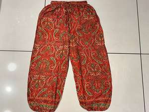 Sarouel bohème en soie pour femmes, pantalon style hippie pantalon ample de yoga d'été, festival d'été Boho Beachwear Harem en soie - Product Image 4