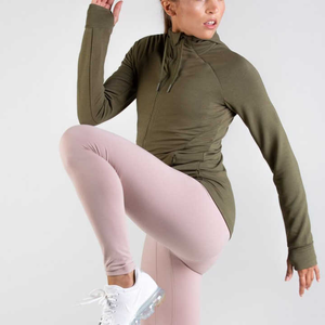 Sudaderas deportivas de diseño personalizado para mujer, sudaderas con capucha al por mayor, Jersey corto informal, entrenamiento de gimnasio con patrón sólido de longitud corta - Product Image 3