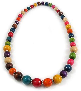Collar de resina epoxi para bodas y fiestas Use las mejores cuentas de moda en colores mezclados Collar de resina de estilo clásico de calidad hecho a mano - Product Image 5