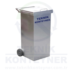 Contenedor de Basura Metálico Teknik Konteyner de 120 Litros con Tapa, Contenedor de Residuos, Cubo de Basura - Product Image 2