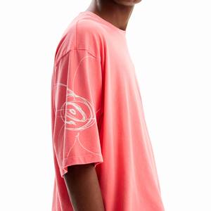 Crew Fitness coupe ample 100% coton T-Shirt pour hommes poids lourd en détresse soleil délavé Design coloré soleil délavé T-Shirt - Product Image 2