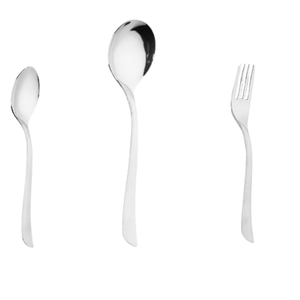 Premium 18/8 Stainless Steel Cutlery Set Solitaire Maharaja 10g Modern Curved Handle Spoon Fork <b>Knife</b> <b>Steak</b> Fish - Product Image 1