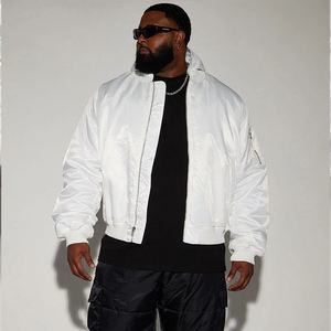 Haute exigence grande taille hommes soie Satin vêtements d'extérieur veste et manteaux respirant coupe-vent vêtements de mode surdimensionné vestes mâle - Product Image 2