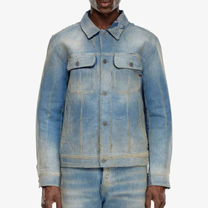 Hecho en Sialkot, entrega rápida, chaqueta vaquera de embalaje personalizada para hombre, precio al por mayor, chaqueta vaquera desgastada Vintage de Hip Hop - Product Image 3