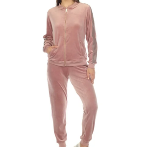 Chándal liso transpirable de secado rápido para mujer, venta al por mayor, ligero, con cremallera, deportes, gimnasio, trabajo, prendas de vestir exteriores, chándales de terciopelo - Product Image 1