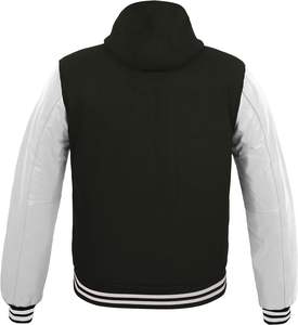 Vestes universitaires personnalisées de haute qualité grande taille sur pied respirantes pour le corps en laine polaire manches en peau de vache CollegeBaseballjacket pour hommes - Product Image 6