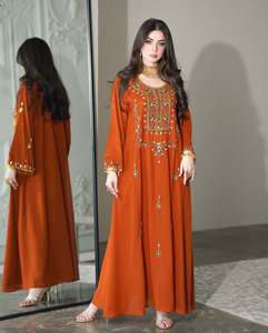 Caftán Abaya de Gasa Recta y Sólida para Fiestas de Noche, Estilo Modesto y Elegante, Ropa Islámica para Farasha - Product Image 3