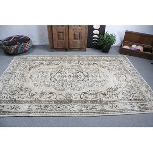 Alfombra Turca Vintage Grande de 5.3x8.3 pies (163x253 cm), Alfombra Oriental Gris - Product Image 3