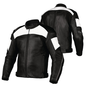 Veste en cuir de protection motard pour hommes vente en gros de veste en cuir de moto manteau veste de motard pour hommes - Product Image 6