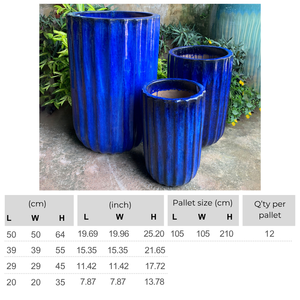 Jardinière en céramique de grande taille émaillée de couleur, pot fait à la main, jardin, aménagement paysager, décoration extérieure, trou de drainage, écologique, fabrication OEM ODM - Product Image 2