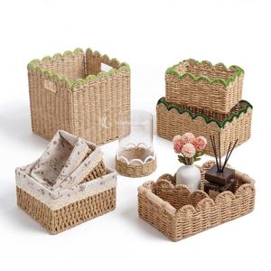 Cesta de Almacenamiento Tejida de Paja Ecológica, Cestas de Almacenamiento de Paja Personalizadas OEM ODM para Organizador de Armario, Accesorios de Baño, Decoración del Hogar - Product Image 1
