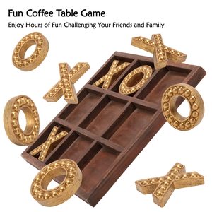 Jeu de société Tic Tac Toe en bois de haute qualité avec finition de qualité supérieure pour les enfants, les adultes et la famille, jeu de stratégie classique - Product Image 4