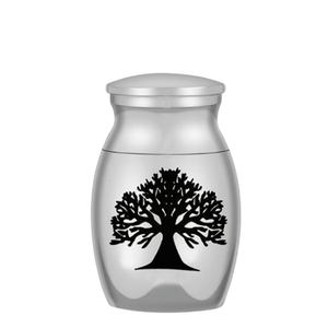 Mayorista de urnas de cremación de recuerdo de metal para cenizas Árbol Diseño grabado Mini urnas de recuerdo funerario para uso de cremación - Product Image 3