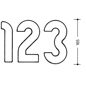 Placa de Puerta HEWI con Número 2, Poliamida Especial 99, Blanco Puro, 165 mm x 33 mm - Product Image 4