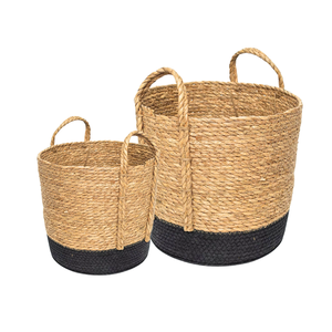 Cesta de lavandería de hierba marina vietnamita hecha a mano, organizador de lavandería moderno y práctico, muchos tamaños, personalización, manualidades decorativas para el hogar - Product Image 1