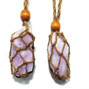 Collar de macramé de cristal, bolsa, jaula, collar intercambiable - Product Image 1