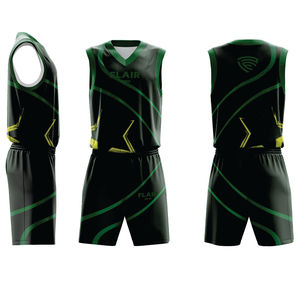 Ensemble de maillots de basket-ball unisexe de haute qualité, impression numérique, personnalisable, hauts et shorts de sport respirants, grandes tailles - Product Image 4