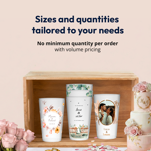 Tasse de mariage personnalisée |   Tasse personnalisée avec photo |   Polypropylène réutilisable sans BPA |   Pas de quantité minimale par commande |   Fabriqué en France - Product Image 3