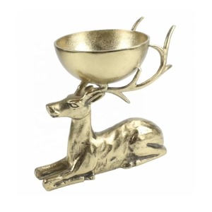 Cuenco de ciervo de aluminio dorado de alta calidad, perfecto para nueces, aperitivos de frutas, Ideal para decoración de mesa de comedor, cuenco de Metal para servir al por mayor - Product Image 5