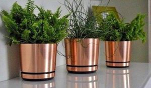 กระถางต้นไม้โลหะแขวนผนังสีทองสำหรับระเบียง - Product Image 2