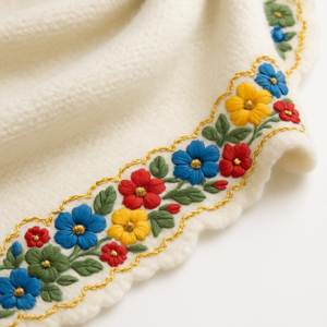 MyEthnix Lightweight Premium Quality Pure <b>Wool</b> Long Rectangular Polka Dot Self-Design Reversible Breathable <b>Shawl</b> Embroideries - Product Image 1