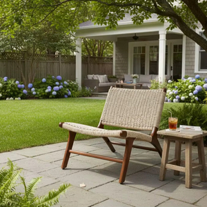 Solobeat Modern Handwoven <b>Rattan</b> Rope Lounge <b>Chair</b> for Living Room - Product Image 1