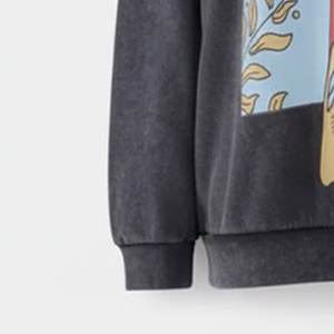 Wholesale Acid Washed Custom Printed Logo <b>Black</b> Casual <b>Women's</b> <b>Sweatshirts</b> Warm Winter Highstreet Comfortable <b>Women</b> <b>Sweatshirts</b> - Product Image 5