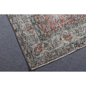 Tapis vintage, grand tapis de 6,1 x 9,6 pieds, tapis turc en laine abstrait rouge - Product Image 4