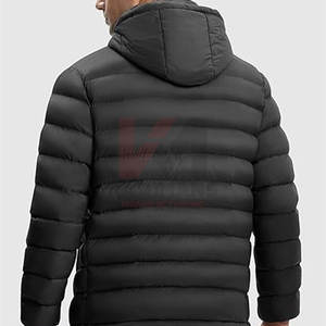 Chaqueta acolchada con capucha para hombre personalizable abrigo de invierno con aislamiento ligero resistente al agua con capucha desmontable, elástico - Product Image 4