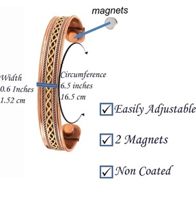 Brazalete Ancho de Cobre Antiguo Tradicional para Damas, Diseño Personalizado, Última Moda para Regalos de Aniversario - Product Image 2