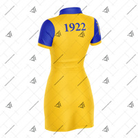 Grec Sigma Gamma Rho Sorority prêt à expédier robe de polo longue formelle en coton biologique haut robe de sport attirail grec