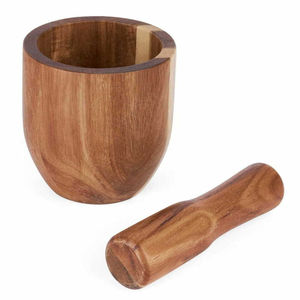 Mortero de madera hecho a mano clásico de calidad superior directo de fábrica, molinillo de cocina ecológico, herramienta para especias y hierbas - Product Image 1