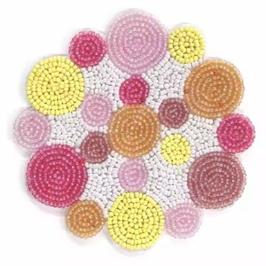 ที่รองแก้วลูกปัดแก้วรูปใบไม้สำหรับใส่เครื่องดื่มที่รองแก้วสำหรับรับประทานอาหารและโต๊ะกาแฟงานฝีมือ MD - Product Image 5