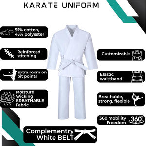 Traje de Karate ligero y transpirable de ajuste personalizado con cinturón elástico al por mayor para entrenamiento y lucha de Karate - Product Image 5