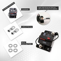 Interruptores de Circuito Automotrices de 12V-48VDC, Montaje Superficial, Impermeables, Reinicio Manual, Tuerca de Acero Inoxidable, Capacidad de Ruptura de 10kA, 25A-250A, Negros