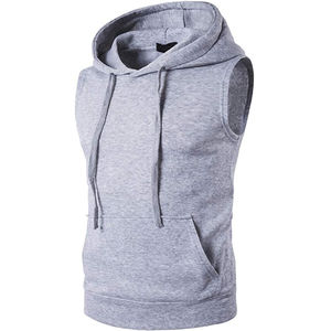Sudadera con capucha sin mangas de gran tamaño para hombres Entrenamiento Body Building Sport Tank Top Stringer Cut para off Gym Top Material de poliéster para - Product Image 1
