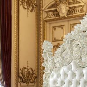 Conjunto de dormitorio clásico de madera maciza de teca, muebles de dormitorio con diseño de lujo, color blanco - Product Image 5