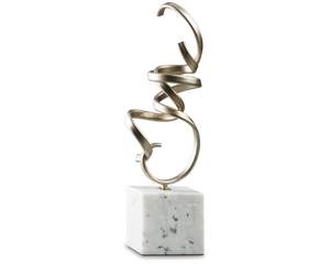 Descripción del producto pulido para una escultura abstracta de remolino en piedra artificial. Expositor de mesa o estante de decoración interior - Product Image 6